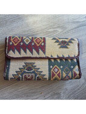 Rolfs American Classic Tapestry Wallet Snap Closure Multiple Compartments
